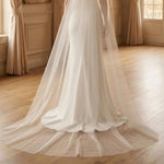 voile mariée classique blanc dentelle polyester translucide simple mariage traditionnel