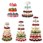 support cupcakes transparent moderne niveaux vis verticales grille 4mm epaisseur acrylique respectueux environnement