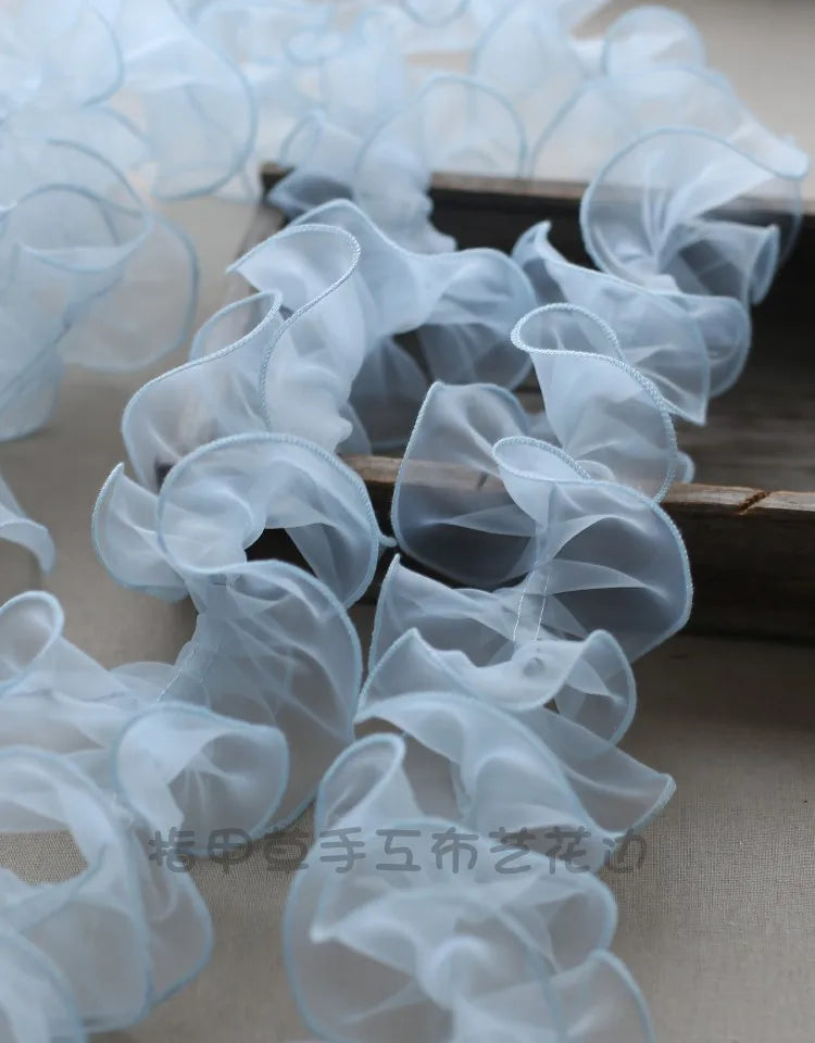 écharpe plissée organza polyester transparente rose vert blanc mariage mode occasionnelle