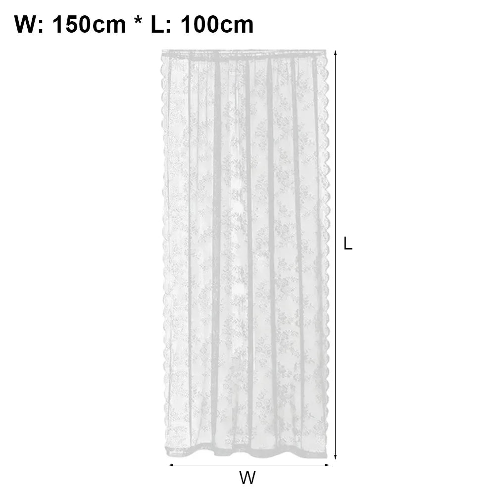rideau dentelle florale transparent blanc romantique tringle 150x200cm 150x100cm 70x60cm decoration european americain