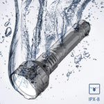 lampe torche rechargeable led usb 5600 lumen 1500m moderne robuste texture géométrique indicator charge