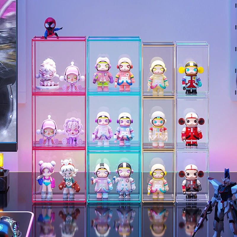 vitrine acrylique transparente boîte rangement empilable figurines jouets collectionnables protection anti poussière
