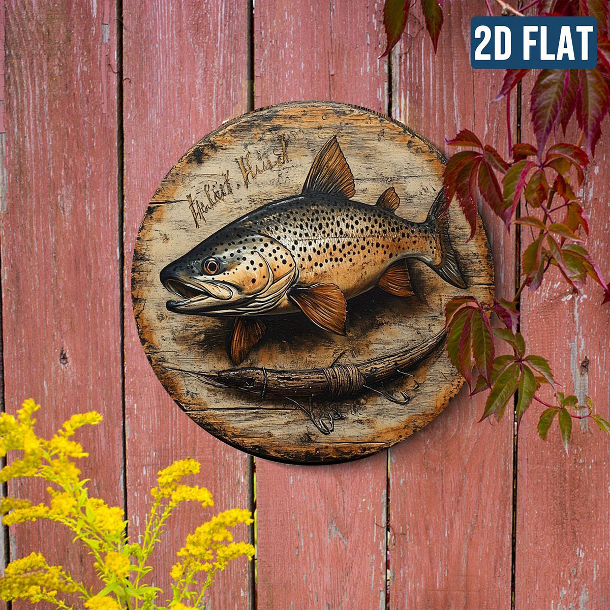 plaque murale bois poisson saumoné 20x20cm occasion anniversaire noël mariageOpaque 3D cordelette déco chambre