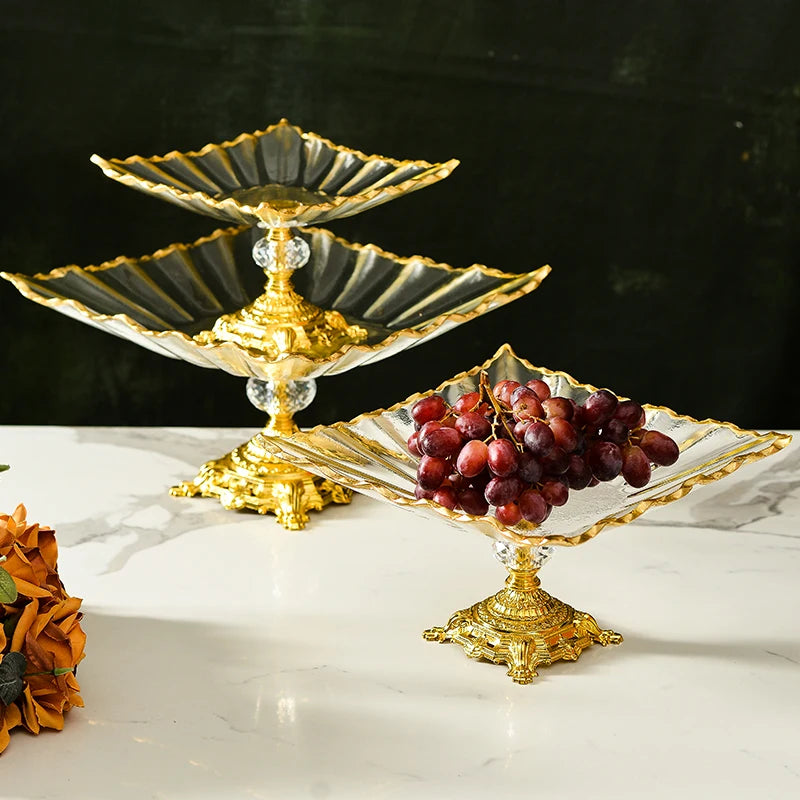 support fruits or noir rayures dorées classique baroque fourchette couteau hauteur 13cm