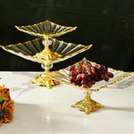 support fruits or noir rayures dorées classique baroque fourchette couteau hauteur 13cm