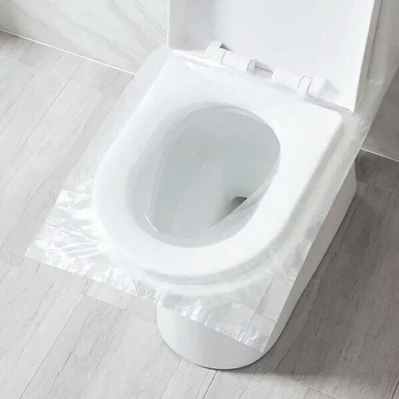 couvre siège toilette jetable blanc embossé anti dérapant adhésif hygiénique pratique sac individuel respectueux