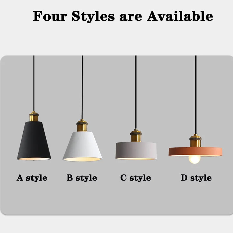 lampe suspendue moderne conique mat noir blanc orange salon chambre étude