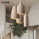 suspension lumineuse moderne beige clair texturée câble suspendu minimaliste lumière led