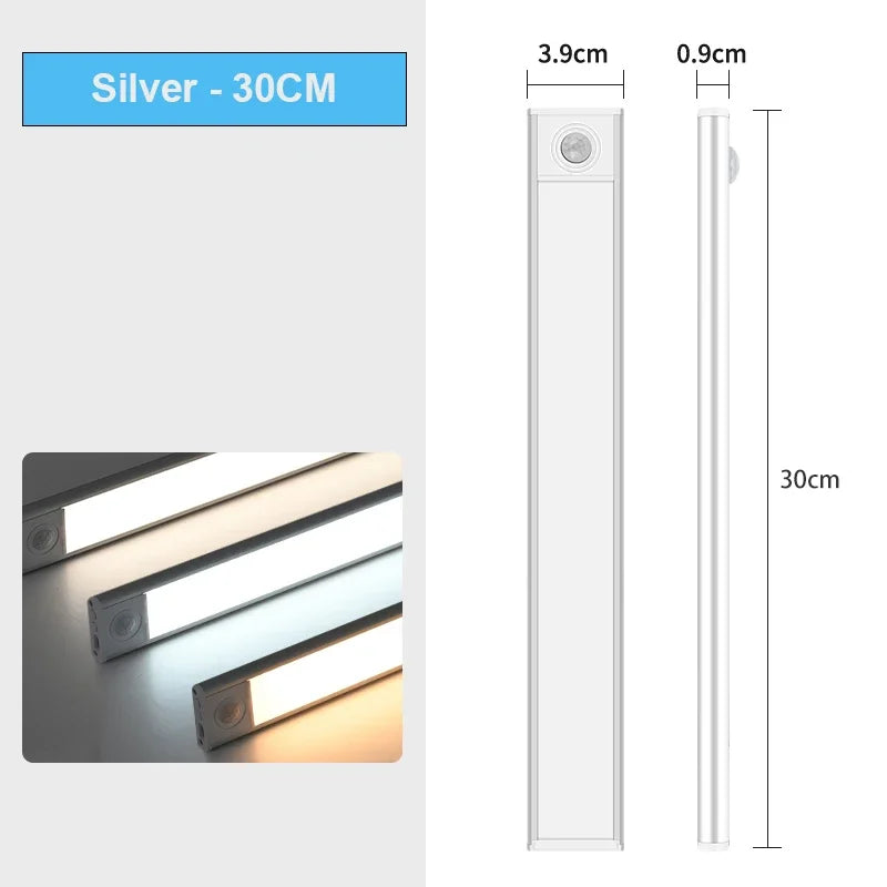 lampe led rechargeable usb capteur mouvement 50cm 40cm 30cm 20cm moderne blanc