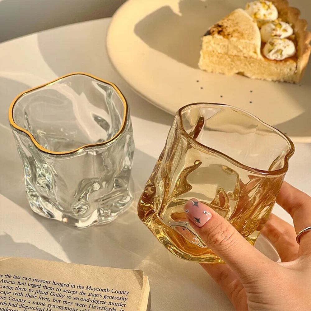 tasses thé verre twist transparent bleu orange décoration cadeau DIY