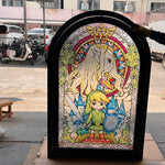 miroir mural archéval floral nordique vitrail décoratif transparent bois chambre