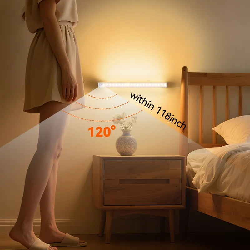 lampe led rechargeable aimantée détecteur mouvement 50cm 30cm 20cm 10cm blanc moderne autonomie