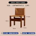 chaise bois chêne cuir assise moderne minimaliste vintage salon famille