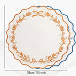 serviette table classique guirlande feuilles ruban blanc bleu orange rouge violet doré respectueux environnement