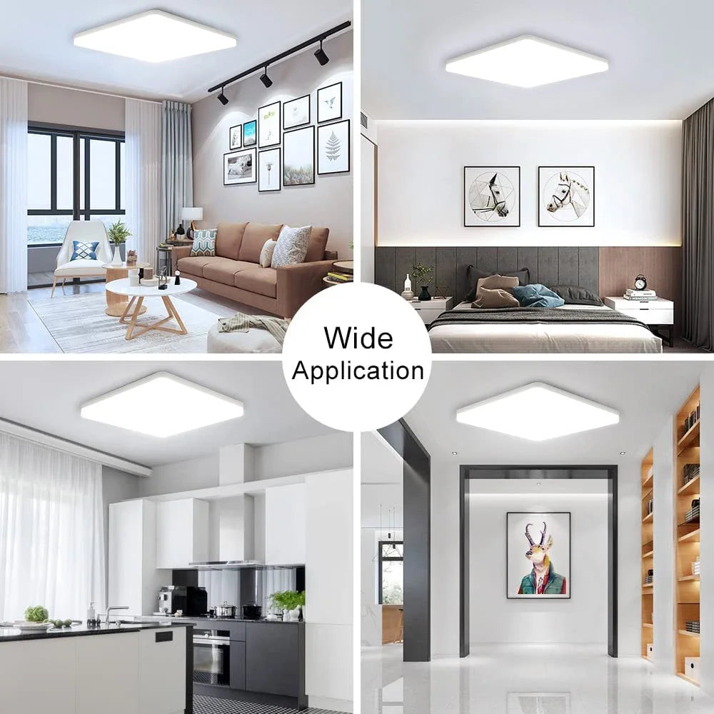 lampe led moderne blanc plat carré clips simple.surface 18w 24w 36w 48w