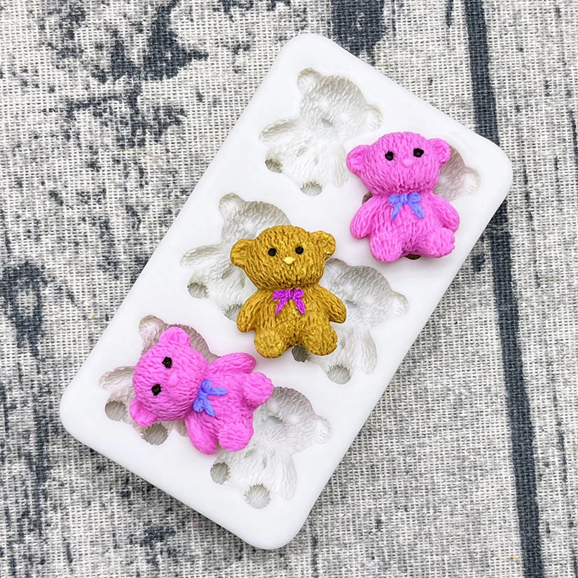 moule silicone ours coeurs décoration gâteau fondant sugarcraft résine cupcakes cartoonaire respectueux environnement
