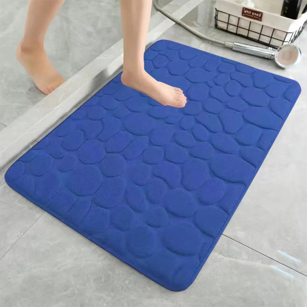 tapis bain antidérapant absorbant motif galets gris moderne minimaliste rapide machine sec