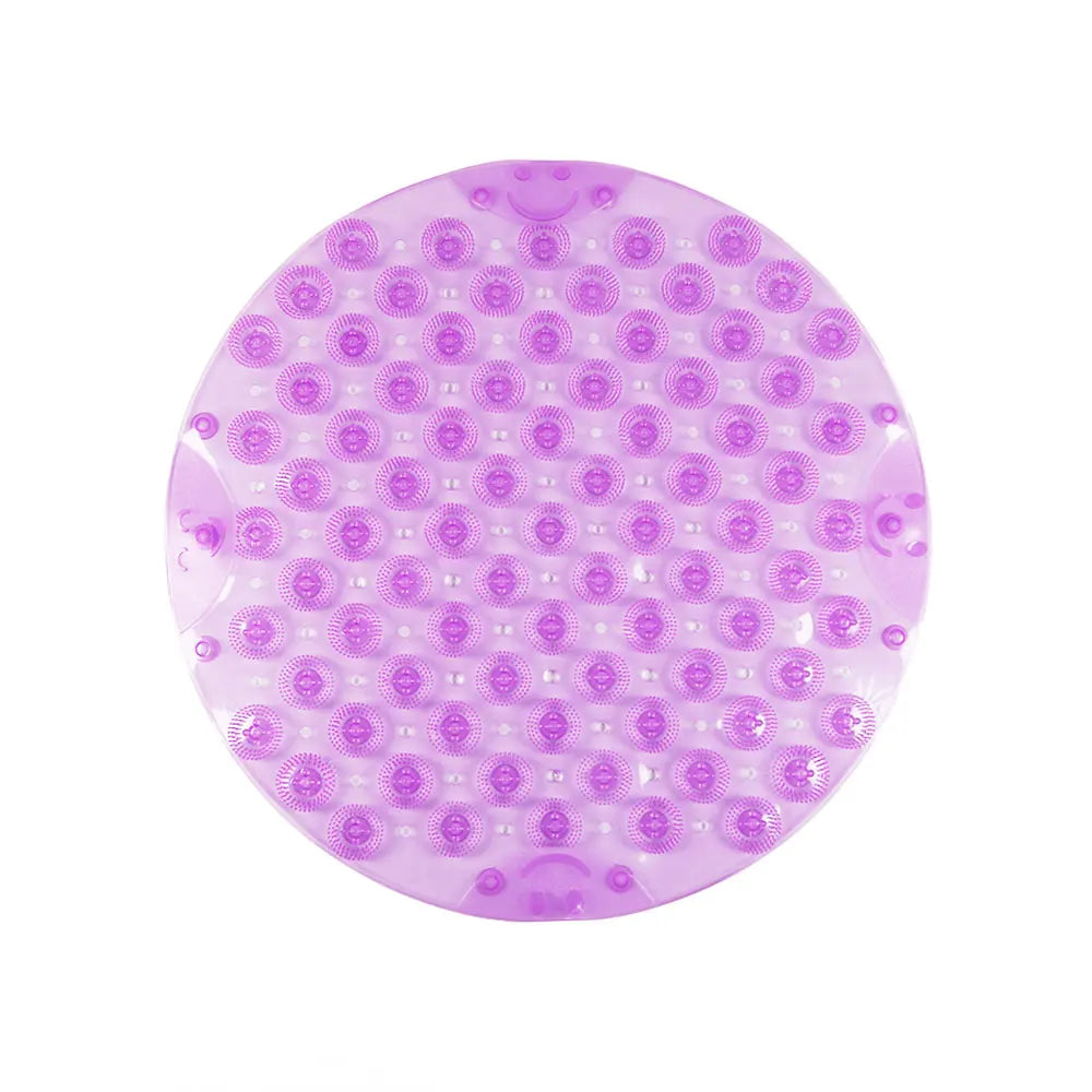 tapis bain anti dérapant moderne perforé motifs circulaires rose vert bleu gris violet