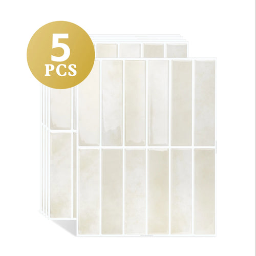 autocollants carrelage moderne beige clair imperméable facile nettoyage résistant eau chaleur surfaces bois verre
