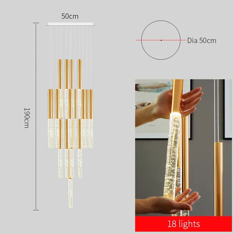 suspension lumineuse moderne or blanc brillantes élégante verre fixée chaînes