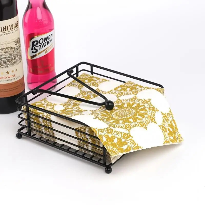 support serviettes moderne noir sans motif opacité salle manger cuisine restaurant distribiteur serviettes plates