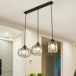 Suspension lumineuse moderne or noir lumières transparentes câbles suspendus chambre salon
