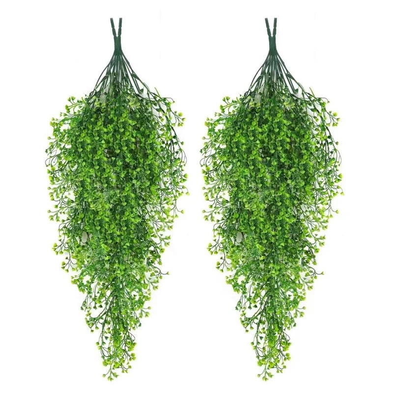 guirlande artificielle vigne verte décoration extérieure mariage petite fleurs blanches violettes naturelle suspendue 80cm