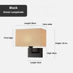 lampe murale moderne tissu beige vertical noir doréintérieur éclairage led fixée mur