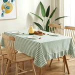 nappe table verte blanche rayures plissée volants imperméable polyester moderne printemps été automne hiverextérieur