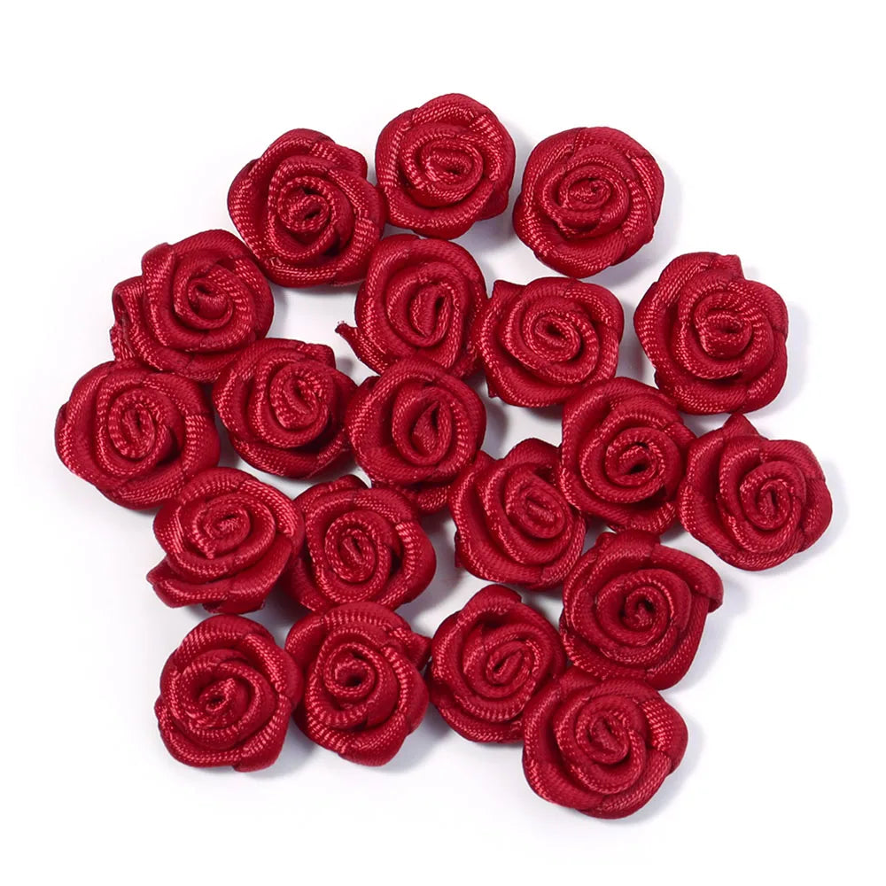 fleurs artificielles roses polyester clips décorations mariage anniversaire intérieur 1.5cm