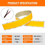 ruban led cob flexible 24v blanc chaud naturel froid rétroéclairage tv intérieur chambre