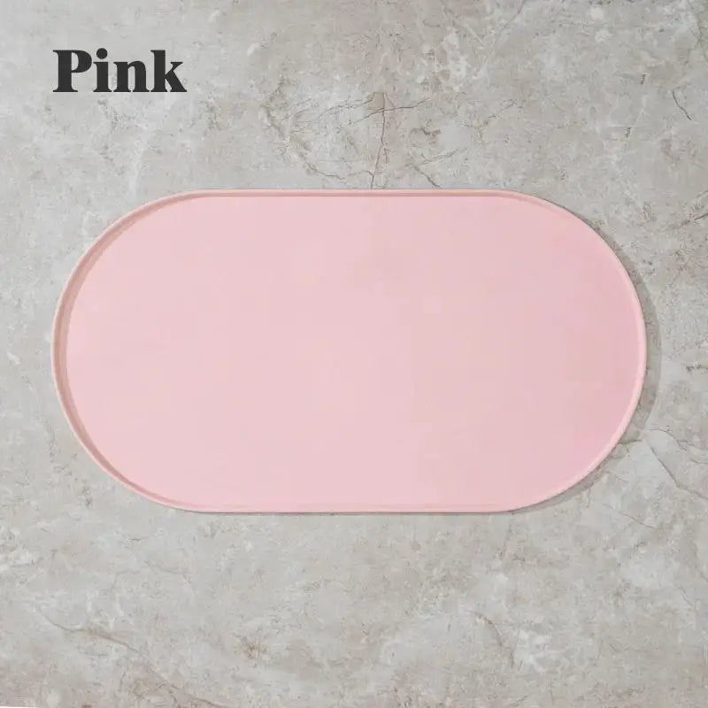 tapis nourriture animaux silicone sécuritaire pliable anti fuites universel beige jaune rose vert moderne