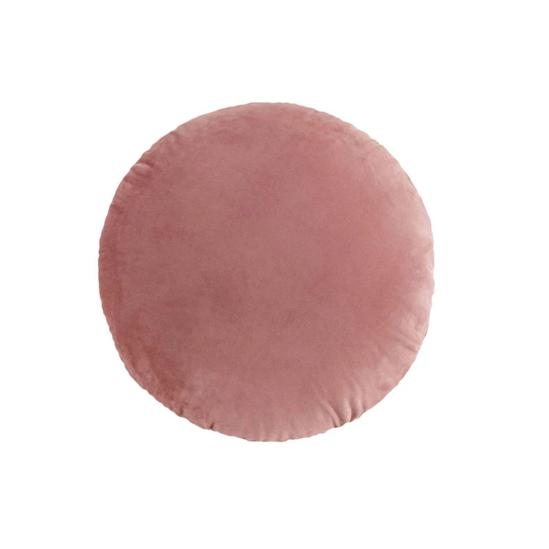 taies d'oreillers rondes velours couleurs unies moderne décoratives intérieur blanc bleu marine jaune rose