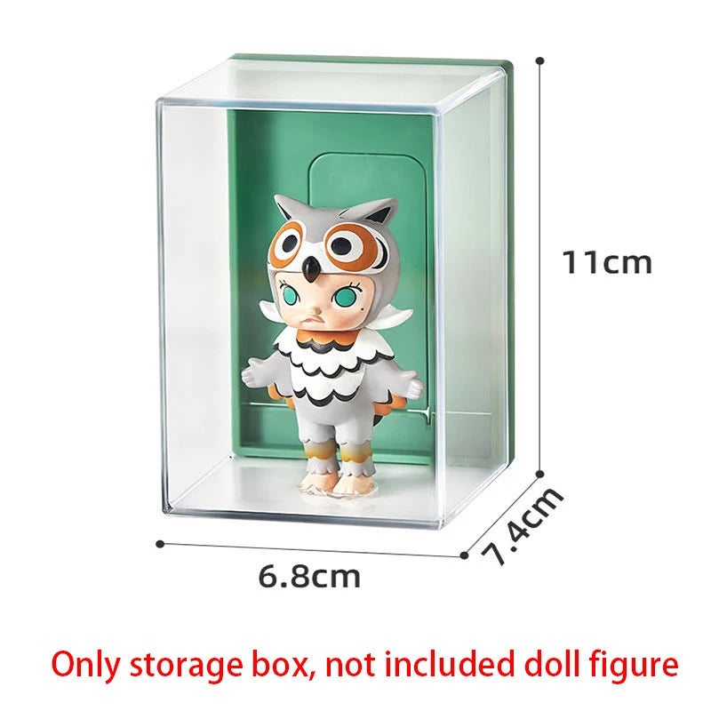 boîtes rangement transparentes pliables figurines collection modernes cartoonesques respectueuses l'environnement