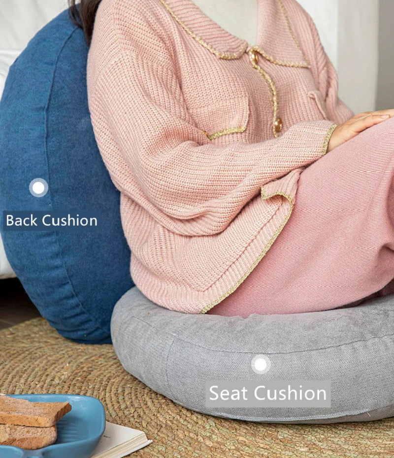 coussin sol rond velours polyester anti décubitus beige gris bleu moderneComfortable42cm47cm55cm