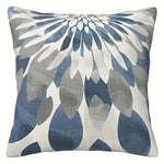 housse coussin polyester motif floral moderne bleu blanc lit salon voiture