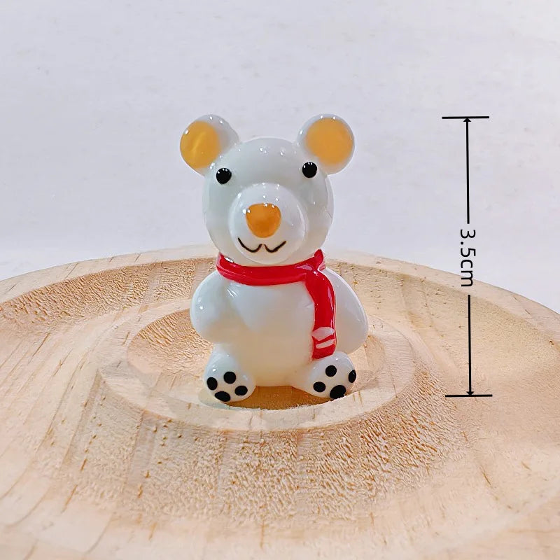 ornements maison figurines animaux céramique couleurs variées cartoon motifs simples