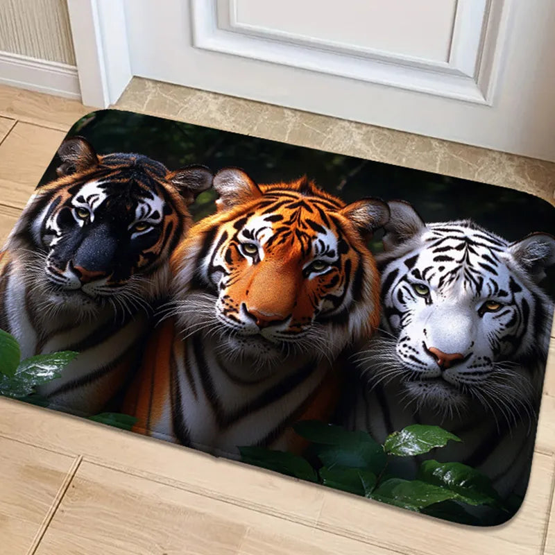 tapis moderne blanc imprimé animaux antidérapant salon chambre bain entrée 40x60cm 60x90cm 80x120cm