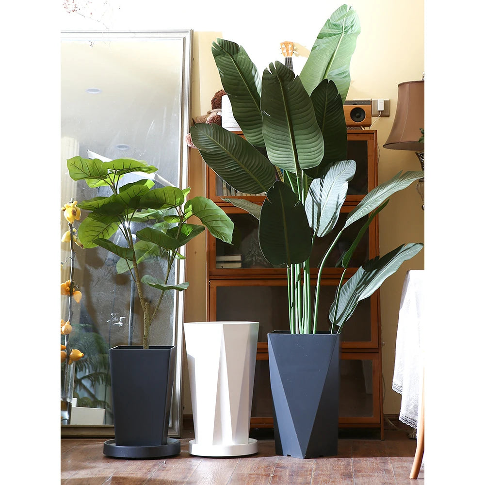 pots fleurs blancs modernes décoration intérieure plante artificielle minimaliste