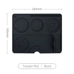 tapis rangement outils gris noir anti dérapant silicone brosse tamper distributeur portafiltre art latte