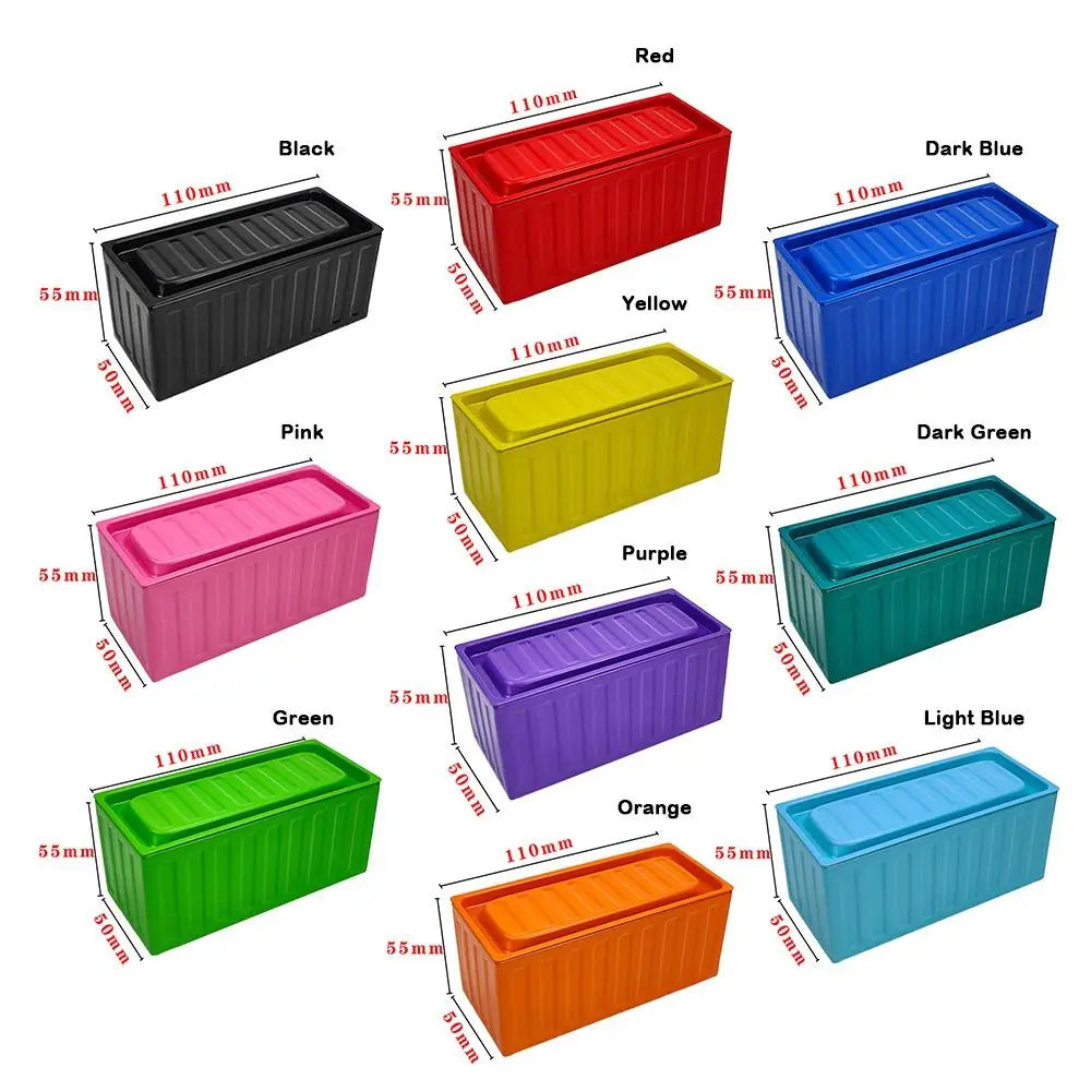boîte rangement couleur noir rouge bleu foncé rose jaune vert foncé violet clair orange