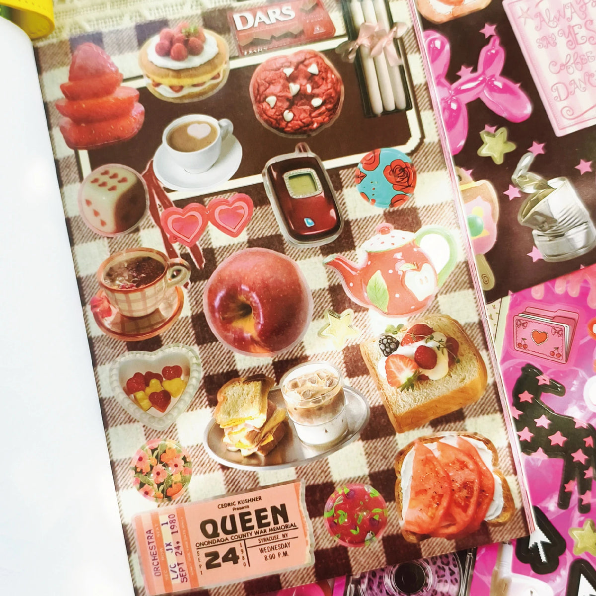 sticker book food stickers heart shapes creative adhesive paper multicolor festive decorations crafting gifts