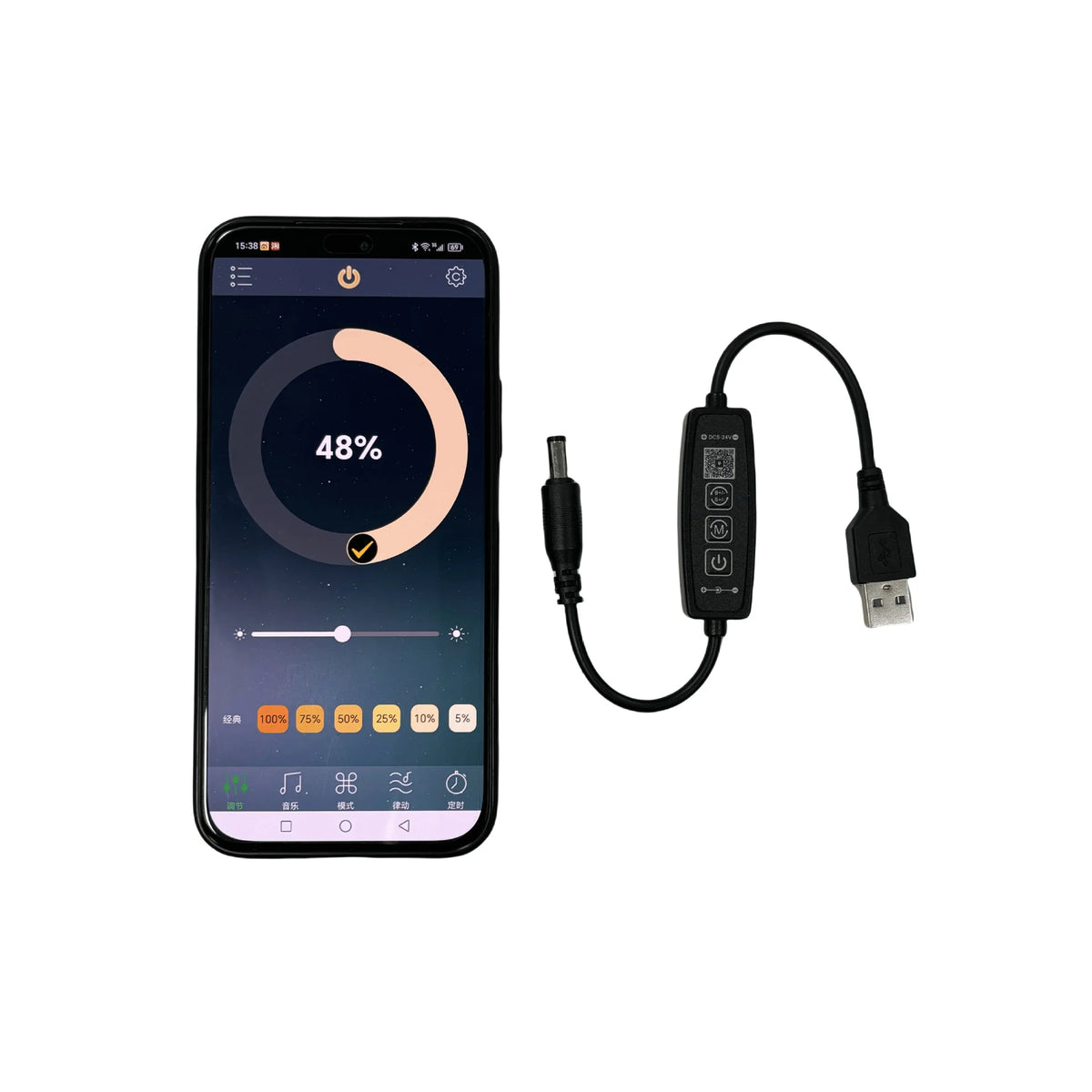 contrôleur led prise usb bluetooth wifi blanc moderne adhésif tactile câble intelligent réglable alexa