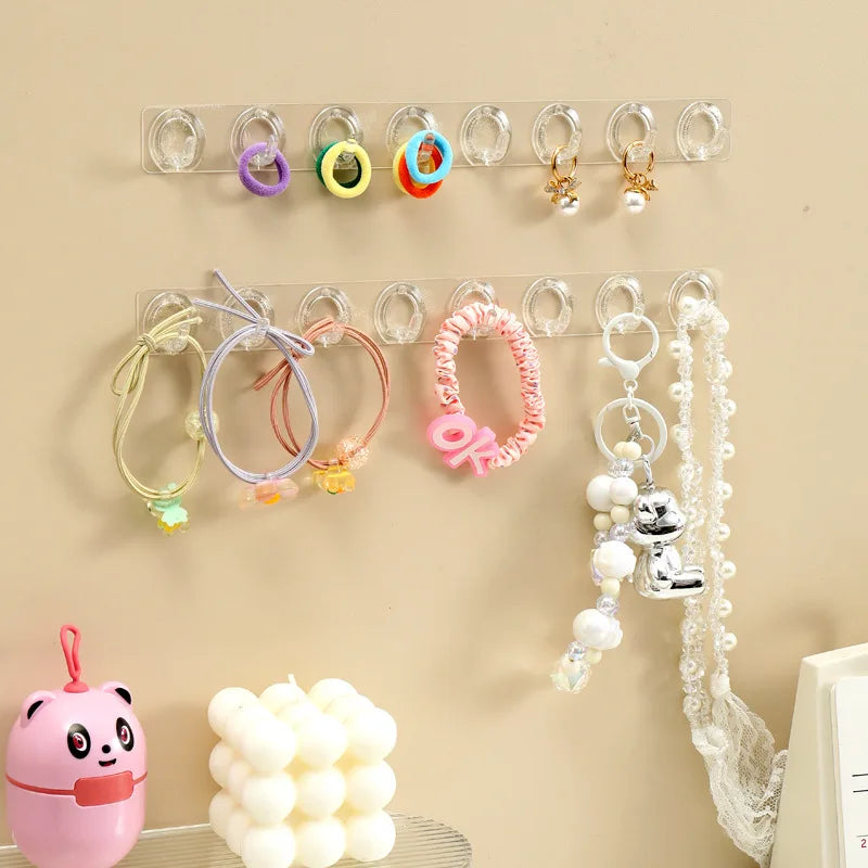 présentoir mural transparent bijoux accessoires cheveux crochets moderne minimaliste adhésif