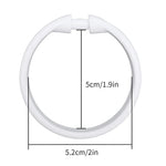 anneaux rideau transparent blanc modernes 12 pièces métal douche tringle