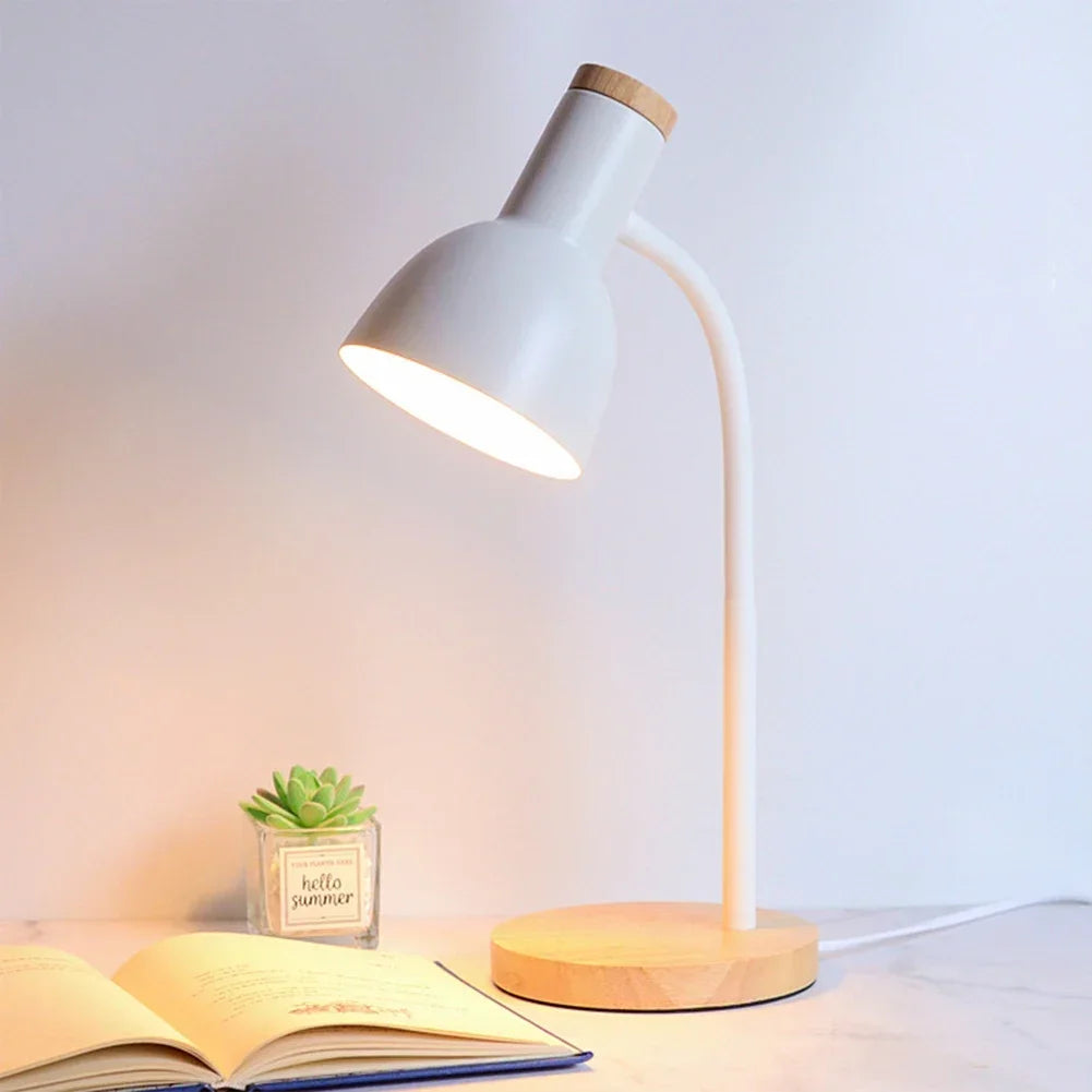lampe table bois fer pliable nordique moderne lecture salon chambre