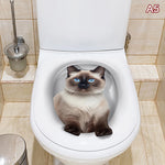 cache wc blanc animaux 3d adhésif ecureuil chat papillons