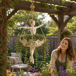suspension plante forme ballerine chaines dorées crochet intérieur décoration élégante