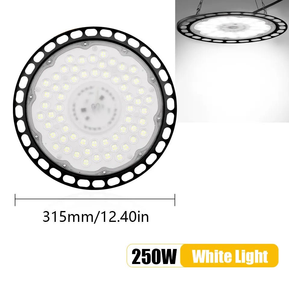 lampe led ufo haute baie super lumineuse blanc moderne atelier garage industrielle 220v ul