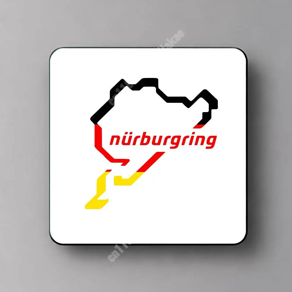 autocollant magnétique nürburgring circuit noir jaune doré moderne graphique réutilisable réfléchissant